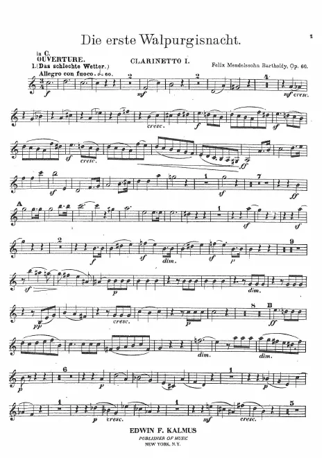 Clarinet 1 (A/C/B♭)