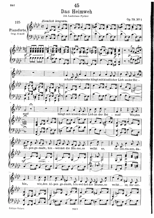Complete Score (Low voice, transposed to F minor)