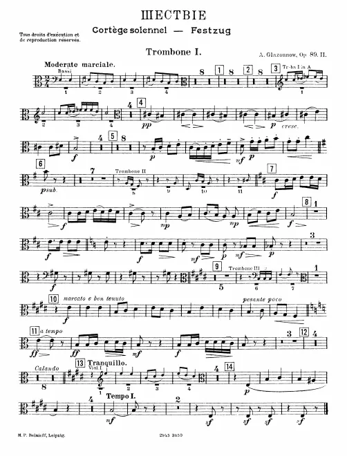Trombone 1, 2, 3, Tuba