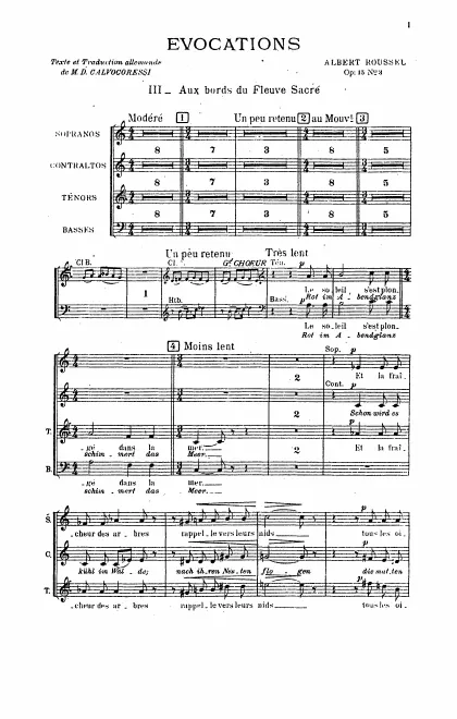 III. Aux bords du Fleuve Sacré (Chorus Score)
