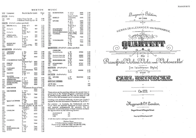 Piano Score and Parts
