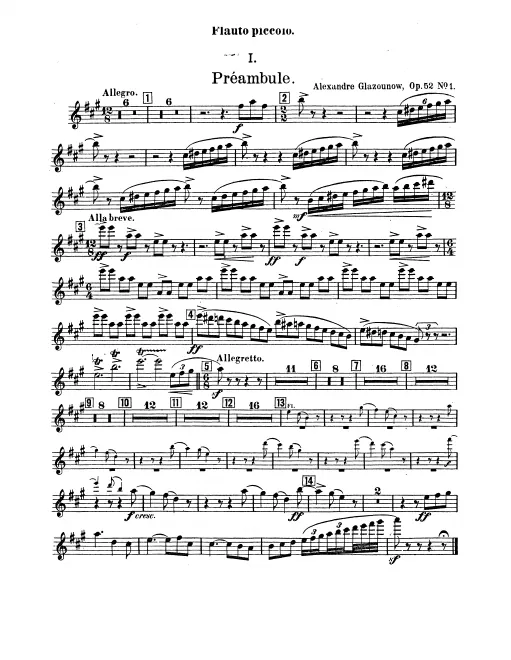 Piccolo, Flute 1, 2