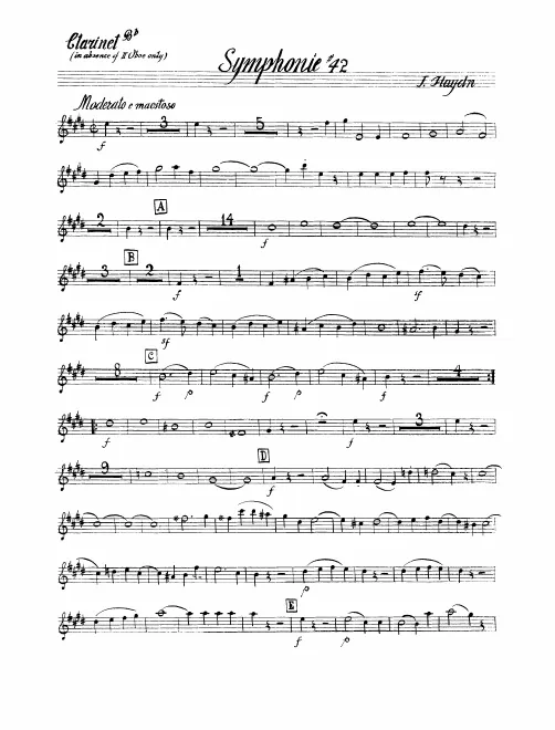 Clarinet (B♭, alternate to Oboe 2)