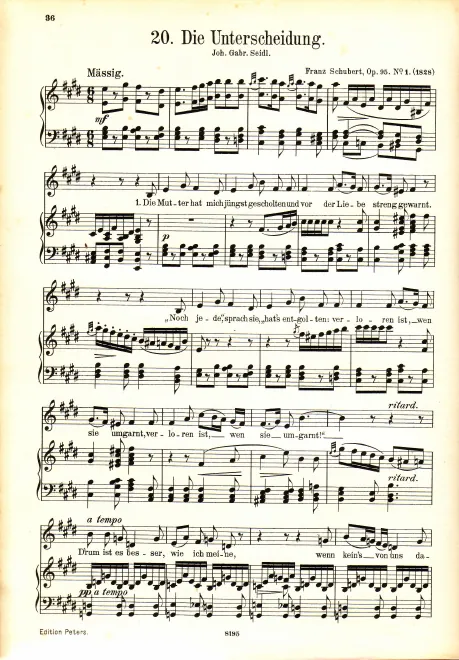 Complete Score (transposed to E major for low voice)