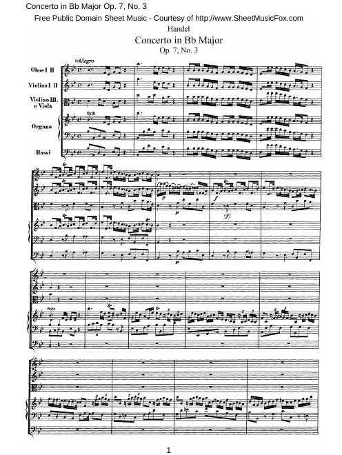 Concerto No.3 in B♭ major, HWV 308