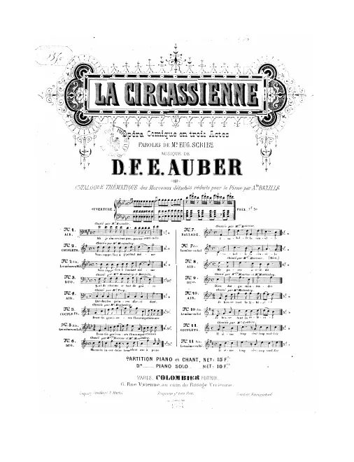 No.11bis, Couplets: "Il aime trop" (Act III, No.19), D major