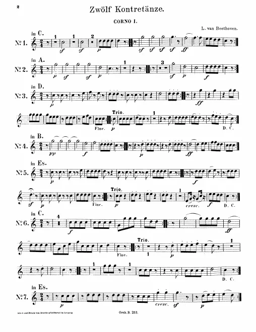 Horn 1 (G, E♭, D, C, B♭, A)