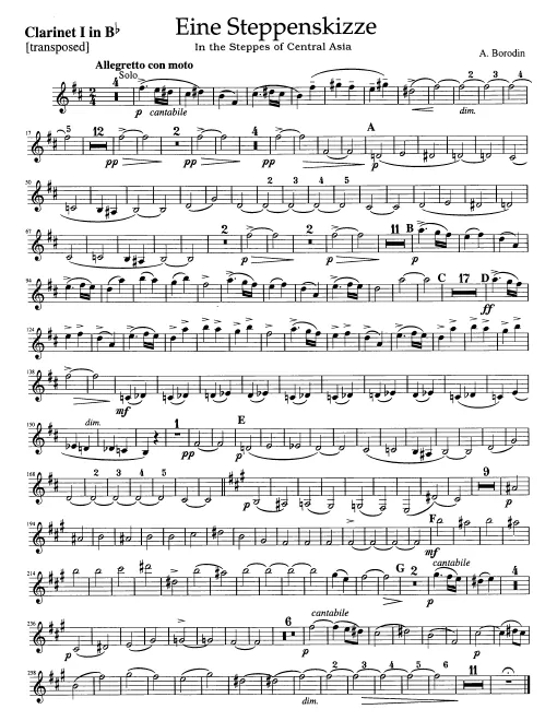 Clarinet 1/2 (B♭), Trumpet 1/2 (B♭), Trombone 1/2 (bass clef)