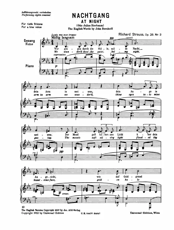 Complete Score (Low Voice, transposed to E♭ major)