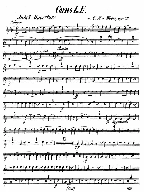 Horn 1, 2 (E) 3, 4 (C)