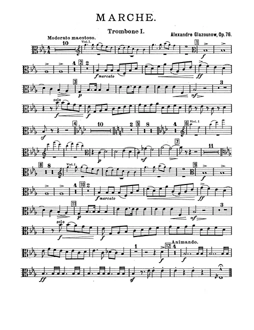 Trombone 1, 2, 3, Tuba