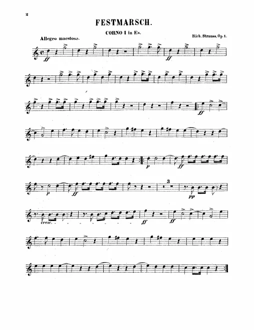 Horn 1, 2 (E♭), 3, 4 (B alto)
