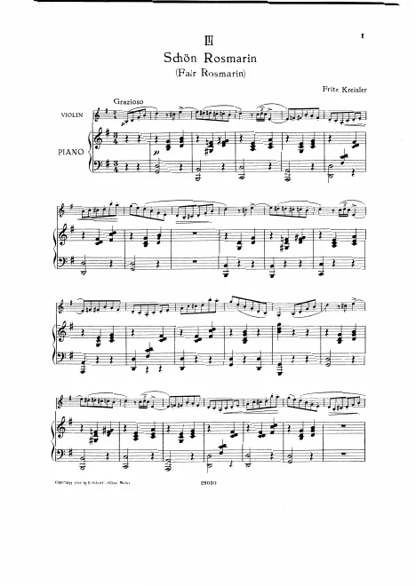 3. Schön Rosmarin - Complete Score