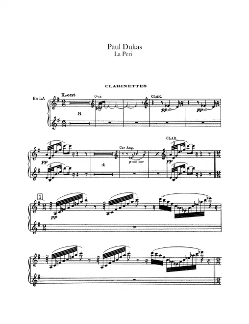 Clarinet 1/2 (in A), Bass Clarinet (in B)