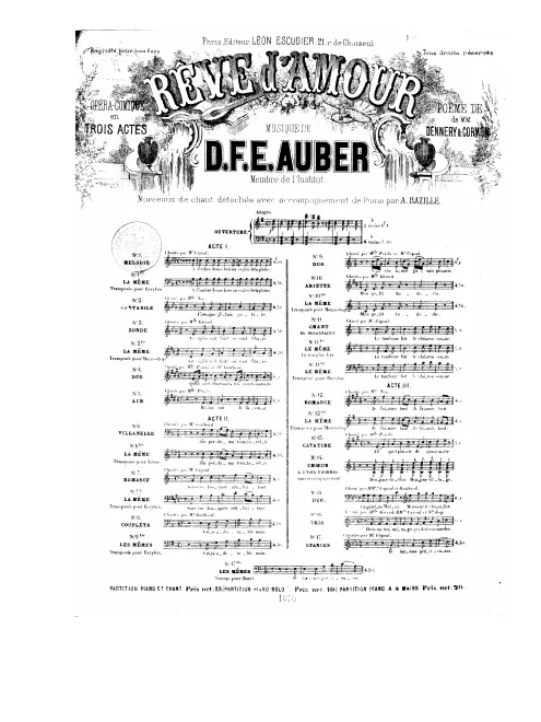 No.10, Ariette: "Mon petit Andoche" (Act II, No.10), D major