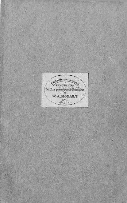 7. Quartet in D major, K.575