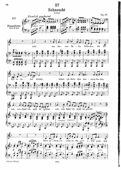 Complete Score (Low voice, transposed to A minor)