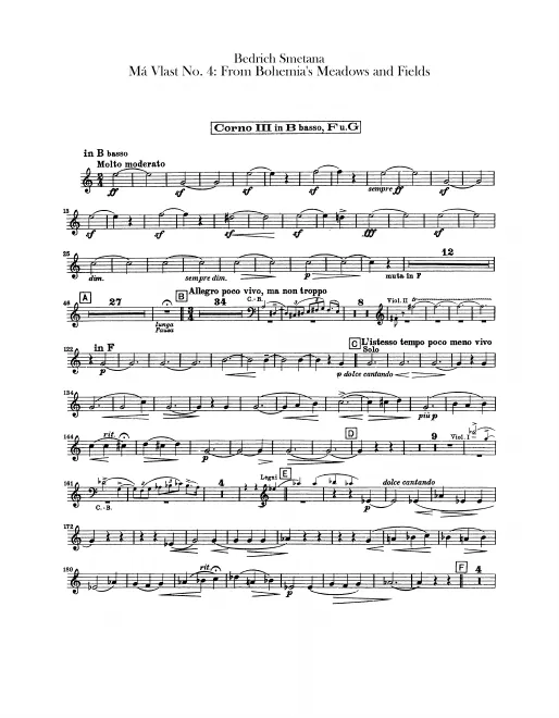 Horn 3, 4 (B♭ basso, F, G)