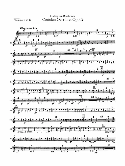Trumpet (C, plus transposed B♭) 1/2
