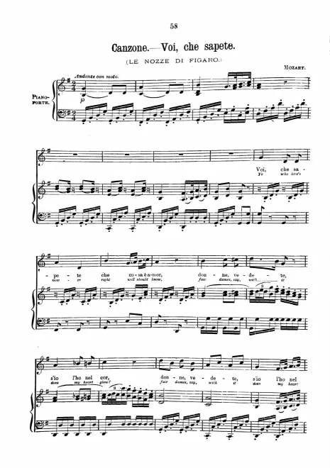 Voi che sapete (Act II, No.11) -