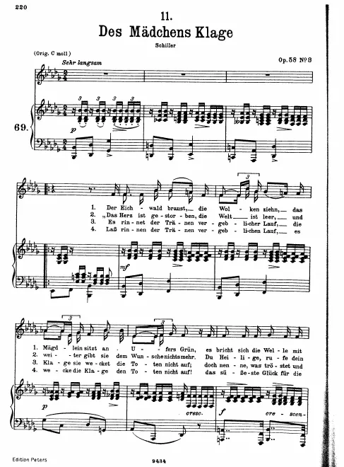 Complete Score (medium/low voice, transposed to B♭ minor)