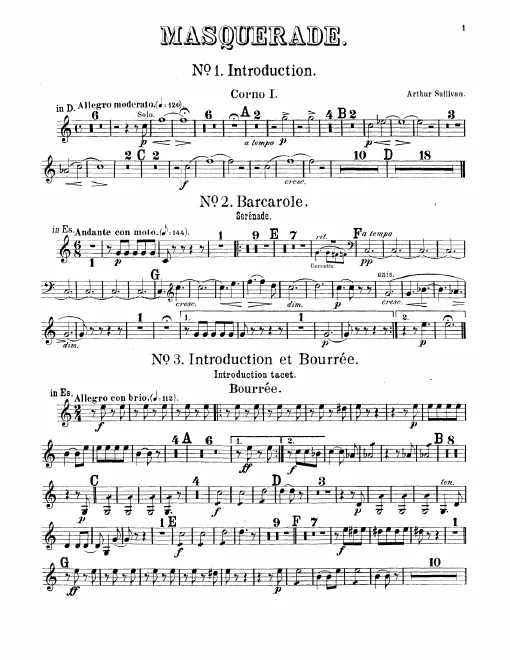 Horn 1, 2, 3, 4 (D/E♭/E/F)