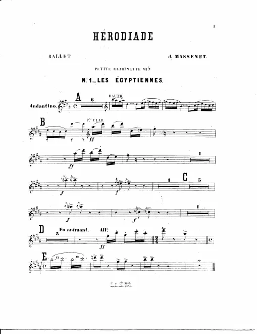 Clarinet E, Clarinet 1/2 (A, B)