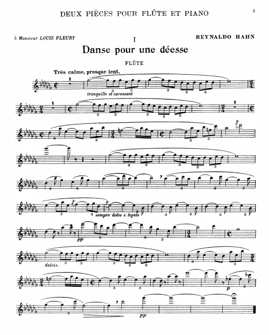 Piano Score, Flute Part