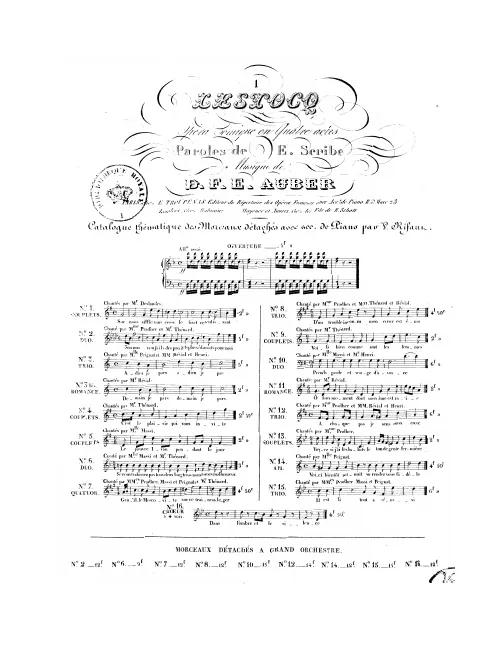 No.1, Couplets: "Sur nous siffle sans cesse" (Act I, No.2)