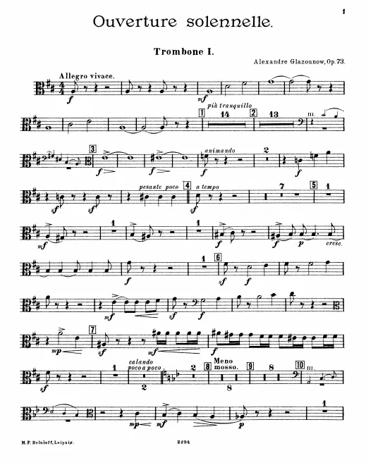 Trombone 1, 2, 3, Tuba