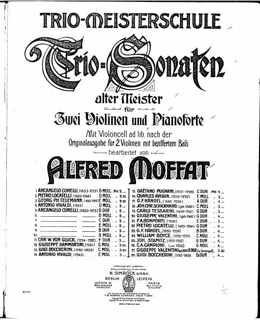 Piano Score and Parts
