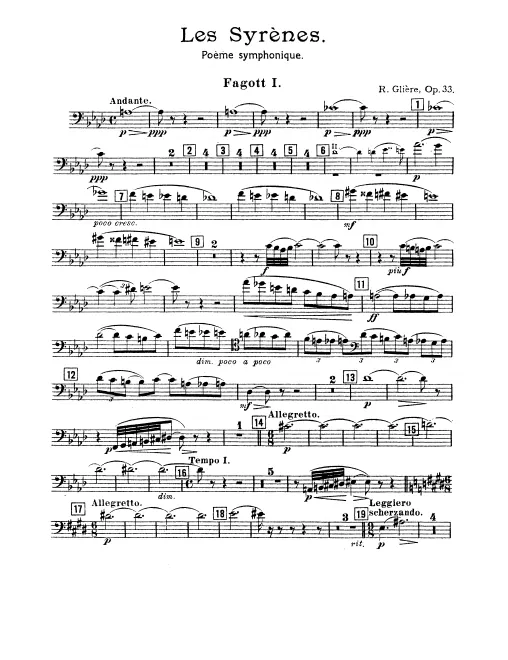 Bassoon 1, 2, Contrabassoon