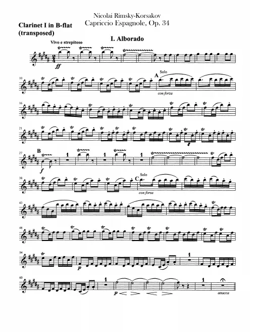 Clarinet 1, 2 (B♭ - transposed)