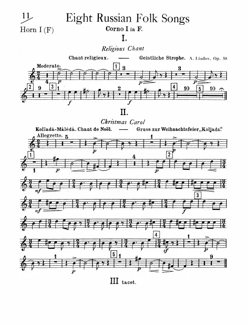 Horn 1, 2, 3, 4 (F)