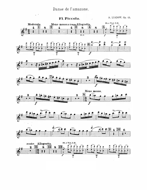 Piccolo, Flute 1, 2