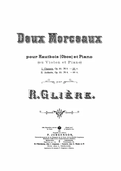3. Chanson - Piano score