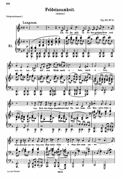 2. Feldeinsamkeit (F major, original key)