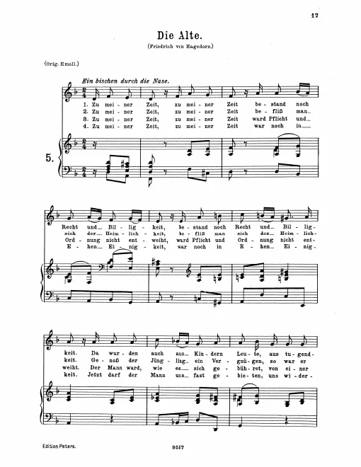 Complete Score (low voice, E minor)