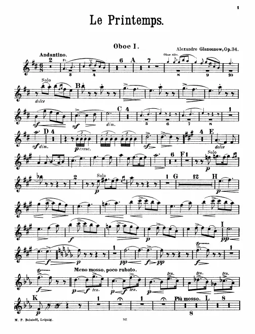 Oboe 1, 2, English Horn