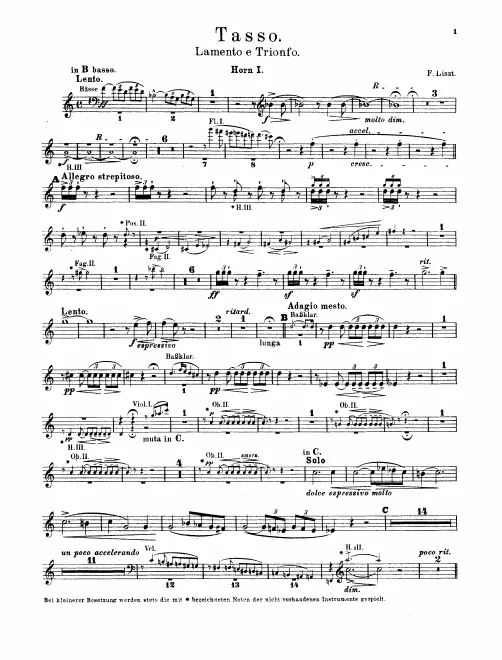 Horn 1, 2, 3, 4 (B♭ basso/C)