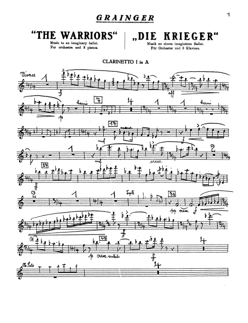 Clarinet 1, 2 (A), Bass Clarinet (B)