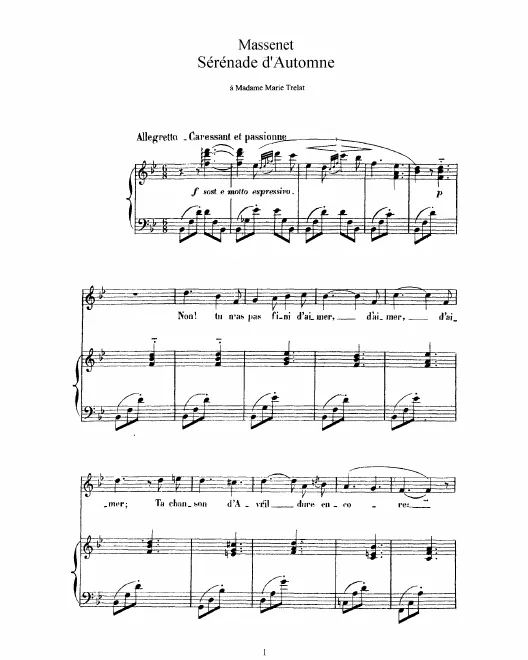 Complete Score (B♭ Major: high voice and piano)
