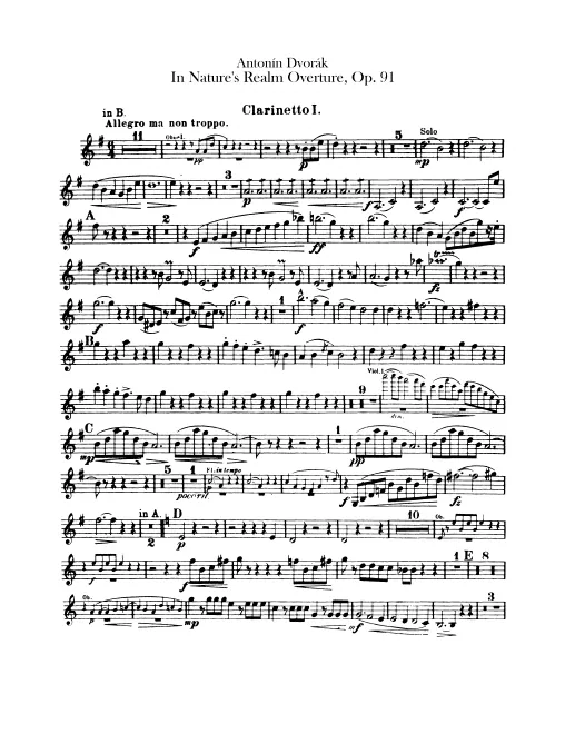 Clarinet 1, 2, Bass Clarinet (B♭, A)