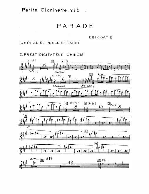 Piccolo Clarinet (E♭), Clarinet 1/2 (B♭/A)