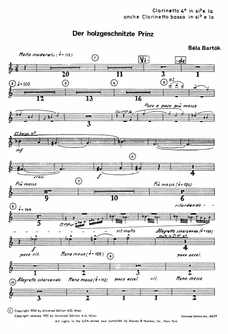 Clarinet 4 (B♭/A)/Bass Clarinet (B♭/A)