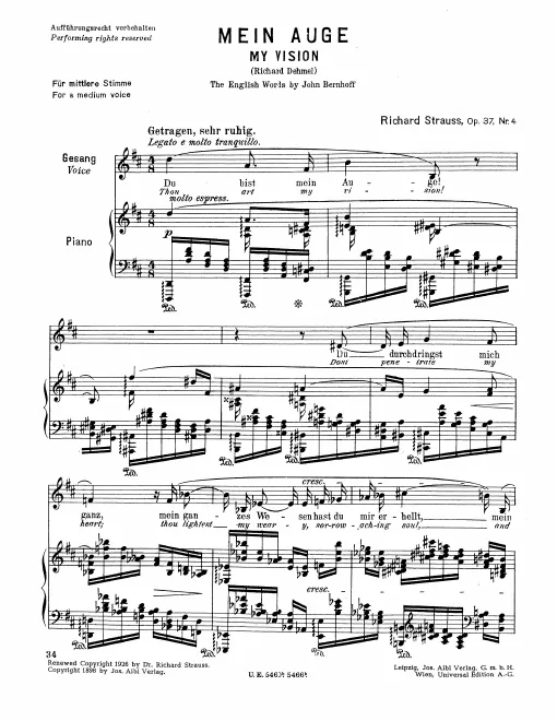 Complete Score (Medium Voice, transposed to D major)
