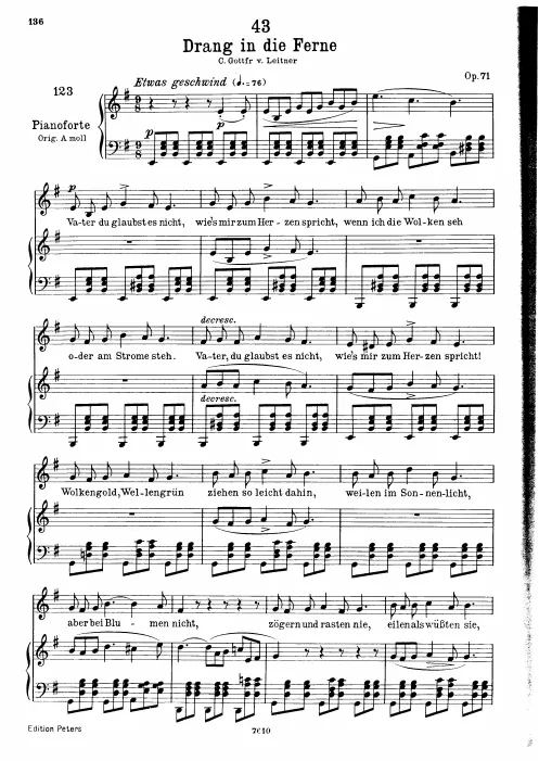 Complete Score (Low Voice, transposed to E minor)