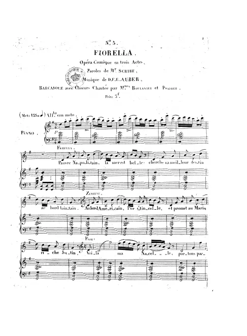No.5, Barcarolle: "Pauvre Napolitain" (Act I, No.4d)