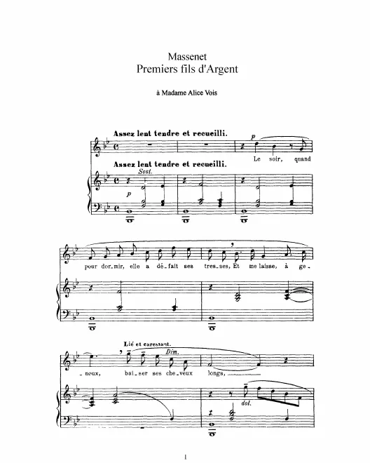 Complete Score (B♭ Major: high voice and piano)