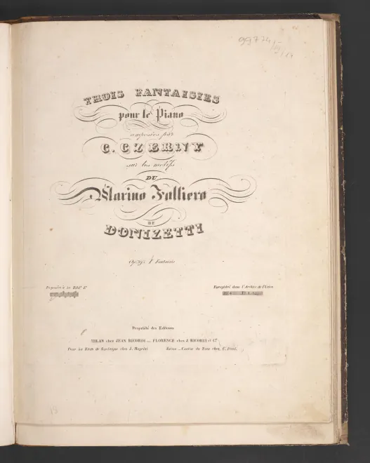 2. Fantaisie sur les motifs du Marino Falliero de Donizetti